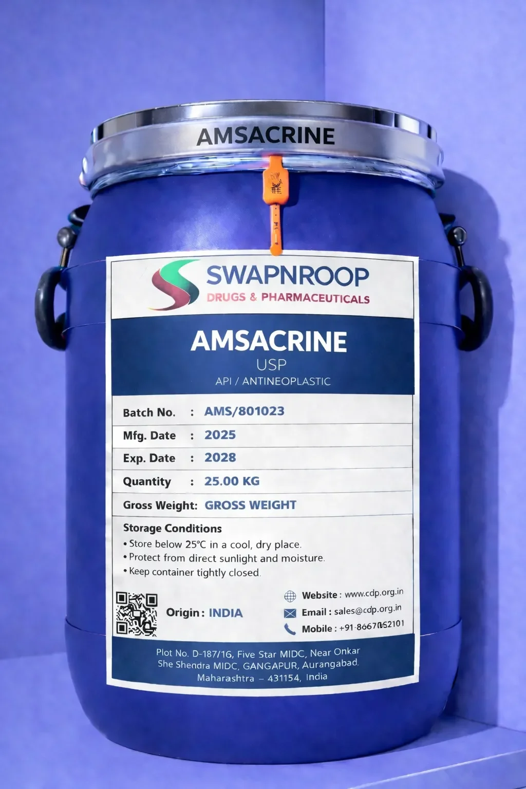 Amsacrine API Manufacturer and Bulk Supplier in Maharashtra, India – Swapnroop Pharma